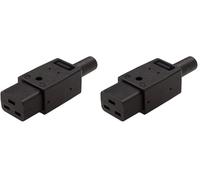 PremiumCord Conector de Red 230 V Hembra 16 A, IEC C19, IEC60320, Color Negro (Paquete de 2)