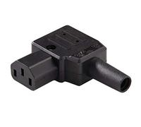 PremiumCord Conector de Red 230 V Hembra acodado 90°, 10 A, IEC C13, Color Negro