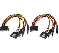 PremiumCord Divisor de alimentación SATA a Disco Duro, Fuente de alimentación 4 x SATA para Discos Duros, SSD, grabadora de CD/DVD (Paquete de 2)