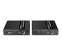 PremiumCord Extender HDMI Óptico Hasta 40 km, resolución 4K @ 60Hz, HDR, 4:4, HDMI 2.0, carcasa de metal, color negro