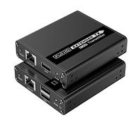 PremiumCord Extensor HDMI KVM hasta 70 m con transmisión USB a través de Cable de conexión Cat6/Cat6A/Cat7, Carcasa metálica, Compatible con Full HD 1080p 60Hz