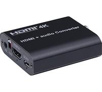 PremiumCord Extractor de Audio HDMI 4K Con Separación de Audio En Jack Estéreo, Spdif Toslink, Rca Rca, Color Negro