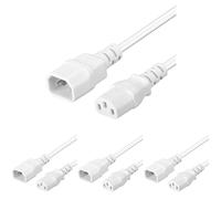 PremiumCord Fuente de Alimentación para PC 230V 1m, Cable Alargador IEC 320, Enchufe, IEC 320 C13 A C14, Cable de Alimentación, Color Blanco (Paquete de 4)