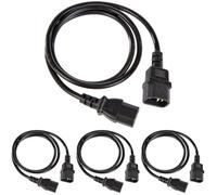PremiumCord Fuente de Alimentación para PC 230V 1m, Cable Alargador IEC 320, Enchufe, IEC 320 C13 A C14, Cable de Alimentación, Color Negro (Paquete de 4)