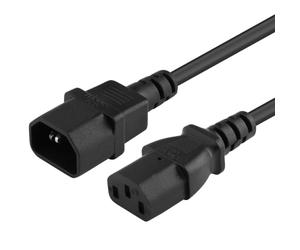 PremiumCord Fuente de Alimentación para PC 230V 1m, Cable Alargador IEC 320, Enchufe, IEC 320 C13 A C14, Cable de Alimentación, Color Negro