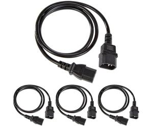 PremiumCord Fuente de Alimentación para PC 230V 1m, Cable Alargador IEC 320, Enchufe, IEC 320 C13 A C14, Cable de Alimentación, Color Negro (Paquete de 4)