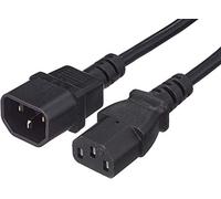 PremiumCord Fuente de Alimentación para PC 230V 2m, Cable Alargador IEC 320, Enchufe, IEC 320 C13 A C14, Cable de Alimentación, Color Negro