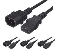 PremiumCord Fuente de Alimentación para PC 230V 3m, Cable Alargador IEC 320, Enchufe, IEC 320 C13 A C14, Cable de Alimentación, Color Negro (Paquete de 4)