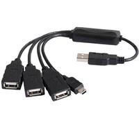 PremiumCord - Hub USB 2.0 (4 Puertos), Color Negro