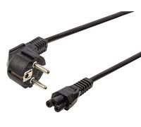 PremiumCord Mickey Mouse 230V 1m, Cable de Alimentación con Contacto de Tierra En Ángulo A Conector C5, IEC 320, Cable de Alimentación para PC de 3 Pines, Negro