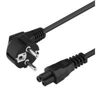 PremiumCord Mickey Mouse 230V 2m, Cable de Alimentación con Contacto de Tierra En Ángulo A Enchufe C5, IEC 320, Cable de Alimentación para PC de 3 Pines, Color Negro