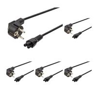 PremiumCord Mickey Mouse 230V 2m, Cable de Alimentación con Contacto de Tierra En Ángulo A Enchufe C5, IEC 320, Cable de Alimentación para PC de 3 Pines, Color Negro (Paquete de 5)