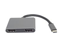 PremiumCord MST 4K Adaptador USB-C a 2X HDMI, USB 3.1 Tipo C Macho a 2X HDMI Hembra, Funciones extendidas + Espejo, USB 3.0, PD, resolución 4K, Full HD 1080p