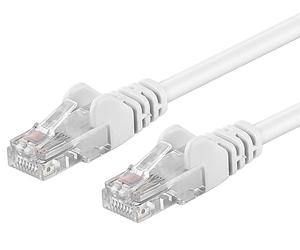 PremiumCord Patch Cable Cat 5e UTP, 1Gbit/s, Cable Ethernet, LAN, Conectores RJ45, Flexible y Robusto, AWG 26/7, Conductores 100% CU, Blanco, 2 m