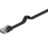 PremiumCord Patch Cable CAT 6 UTP Flach, 1Gbit/s, Cable Ethernet, LAN, Conectores RJ45, Flexible y Robusto, AWG 26/7, Conductores 100% CU, Negro, 3 m
