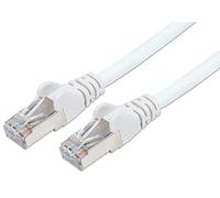 PremiumCord Patch Cable Cat 6a S/FTP, 10Gbit/s, Cable Ethernet, LAN, Conectores RJ45, Flexible y Robusto, AWG 26/7, Conductores 100% CU, Blanco, 1 m