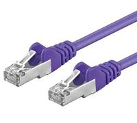 PremiumCord Patch Cable Cat 6a S/FTP, 10Gbit/s, Cable Ethernet, LAN, Conectores RJ45, Flexible y Robusto, AWG 26/7, Conductores 100% CU, Violeta, 1 m