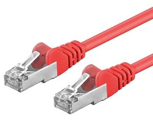 PremiumCord Patch Cable Cat 6a S/FTP, 10Gbit/s, Cable Ethernet, LAN, Conectores RJ45, Flexible y Robusto, AWG 26/7, Conductores 100% CU, Rojo, 0,5 m