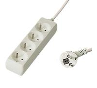 PremiumCord Regleta 230V, 4 Tomas, Extensión 230 V, Tomas Francesas Giradas 45°, Toma Múltiple Seguridad Infantil, Blanco, 7m