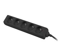 PremiumCord Regleta 230V, 5 Tomas, Extensión 230 V, Tomas Francesas Giradas 45°, Toma Múltiple Seguridad Infantil, Sin Interruptor, 3m