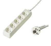 PremiumCord Regleta 230V, 5 Tomas, Extensión 230 V, Tomas Francesas Giradas 45°, Toma Múltiple Seguridad Infantil, Blanco, 3m