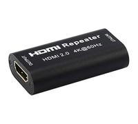 PremiumCord Repetidor 4K HDMI hasta 40 m, HDMI 2.0, carcasa de metal, resolución de vídeo 4K x 2K 2160p UHD @ 60Hz, Full HD 1080p, 3D, HDCP, color negro