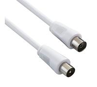 PremiumCord TV M/F, 75 Ohm, 15m - Cable coaxial (75 Ohm, 15m, 15 m, IEC, IEC, Male connector / Female connector, Blanco, 75 Ω)