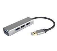 PremiumCord USB 3.0 Superspeed - Hub USB (4 Puertos, 5 Gbps, Conector USB para 4 Puertos USB, Color Plateado)
