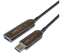 PremiumCord USB 3.2 Optique Câble D'Extension 20m (AOC), Fiber Optique, USB 3.2 Gen 1 Type A, Câble de Données Superspeed Jusqu'à 5Gbit/s, Alimentación, 9pin, Noir, Longitud 20m