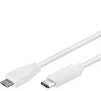 PremiumCord USB-C - Cable de Conexión Micro USB, Cable de Carga hasta 2,5W, Cable de Datos hasta 480Mbit/s, USB Tipo C Macho a Micro USB Macho, Triple Blindaje, Color Blanco, Longitud 1m