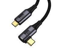 PremiumCord Cable De Conexión USB4™ Tipo C, Thunderbolt 3, 8K@60Hz, Cable De Datos Ultraspeed Hasta 40Gbit/S, Enchufe Curvo Tipo C, Carga Rápida Hasta 240W, Color, Longitud 1,2m
