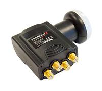 PremiumX Deluxe Quad LNB - Convertidor de señal para 4 usuarios con recepción satelital Digital en HD, UHD y 4K. Soporta DVB-S2 y oscilador de Referencia PLL para el máximo Rendimiento