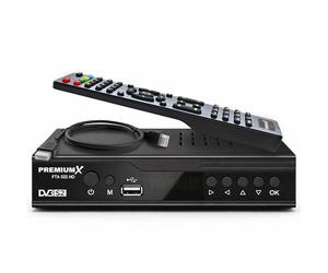 PremiumX FTA 522 HD - Receptor de satélite digital DVB-S2, apto para unicable, HDMI y euroconector, 2 reproductores multimedia USB, 12 V FullHD, emisores alemanes preinstalados