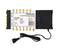 PremiumX PXMS Multiswitch 5/12 con alimentador - Distribuidor de señales satelitales para 12 usuarios - Compatible con Digital HDTV FullHD 4K UHD 8K