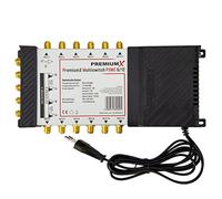 PremiumX PXMS Multiswitch 9/12 con alimentador - 2 posiciones satelitales en 12 salidas - Compatible con Digital HDTV FullHD 4K UHD 8K