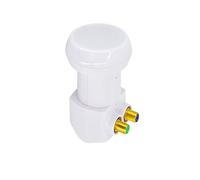 PremiumX Twin LNB PXV-T - Cabezal Receptor satélite 0,1 DB para 2 usuarios HDTV FULLHD 3D 4K (Incluye protección contra la Intemperie)