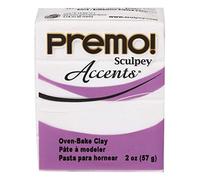 Premo - Pasta de modelar accents 56gr, color blanco purpurina