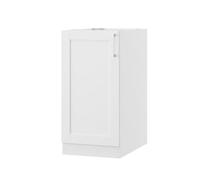 PREMTURE Armario de cocina con 1 puerta y 2 compartimentos, armario de cocina con tiradores metálicos plateados, 40 x 61,5 x 81,5 cm, color blanco