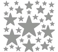 PREMYO 36 Estrellas Pegatinas Pared Infantil - Vinilos Decorativos Habitación Bebé Niños - Fácil de Poner Gris