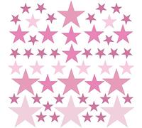 PREMYO 54 Estrellas Pegatinas Pared Infantil - Vinilos Decorativos Habitación Bebé Niños - Fácil de Poner Rosa Pastel