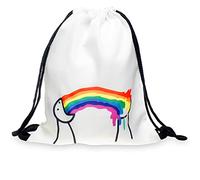 PREMYO Bolsa de deporte para niñas, adolescentes, para mujer, diseño estampado de hipster, Arco iris (blanco), Talla única