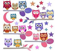 PREMYO Búhos Árbol Pegatinas Pared Infantil - Vinilos Decorativos Habitación Bebé Niños - Fácil de Poner