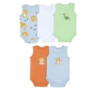 Prénatal, Set de 5 Body Bebé Sin Mangas, en Suave Algodón, con Cómoda Apertura con Botones