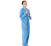 Prenda de protección con capucha,elástico del manguito,anti-estático Monos libre de polvo taller de prendas protectoras de las batas con capucha Ropa protectora,Azul,S