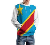 Prenda Multiusos Sudadera con Capucha Unisex Estampado De República Democrática del Congo Bandera Práctica Y Versátil Pullover Versátil Chaqueta Deportiva Casual Chaqueta Casual Puños Antiviento