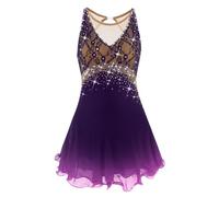 Prendas De Entrenamiento Competencia De Patinaje Artístico Competencia Vestido Del Patinaje De Hielo De Las Niñas De Gimnasia Rítmica Sin Mangas Leotardo Vestido Profesional(4XL)