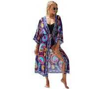 Prendas para Cubrir Y Ponerse De Baño para Mujer Traje de baño Kimonos, Traje Vacaciones Verano for Mujer, Bata Playa, Cubierta Larga for Piscina, Vestido Colorido for(Color14)