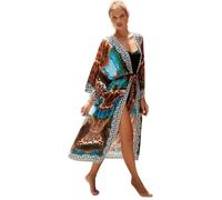Prendas para Cubrir Y Ponerse De Baño para Mujer Traje de baño Kimonos, Traje Vacaciones Verano for Mujer, Bata Playa, Cubierta Larga for Piscina, Vestido Colorido for(Color2)