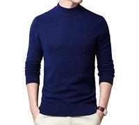 Prendas Punto Hombre Moderno Engrosamiento Cuello Medio Alto Color Sólido Hombre Suéter Otoño Invierno Regular Estiramiento Hombre Jersey Suave Cómodo Cálido Hombre Manga Larga