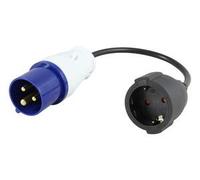 PRENDELUZ Adaptador Industrial - Macho CETAC a Hembra schuko con Cable de 1 Metro